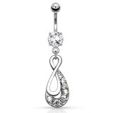 Infinity Drop Navel Ring Belly Dangle